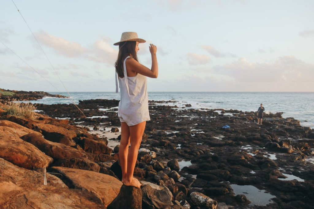 kauai tide pools at golden hour