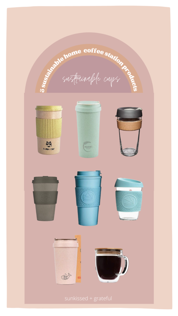 3 tips to create a sustainable coffee bar. Shop these sustainable coffee cups! 
